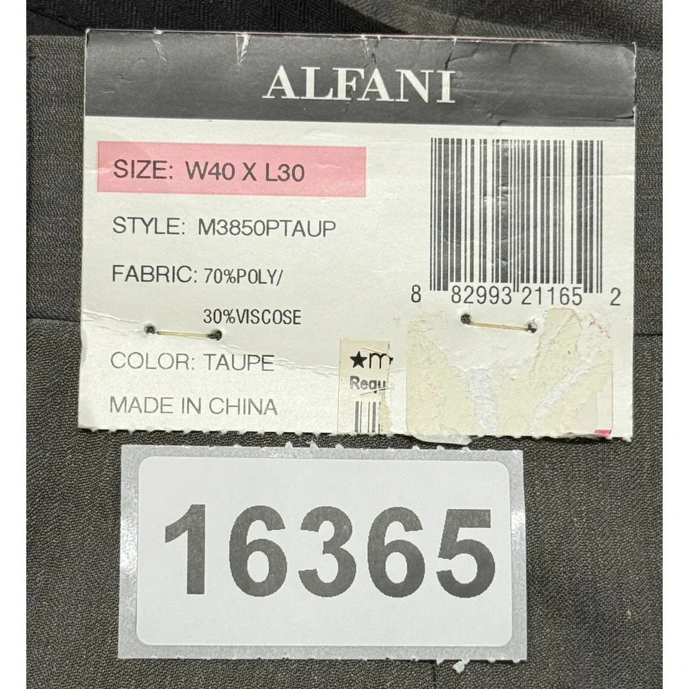 Alfani Dress Pants Mens 40X30 Gray Pleated‎ Casual Office Career NWT